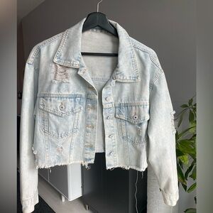 Cropped jean jacket